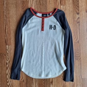 Harley-Davidson -L- Off-White Henley